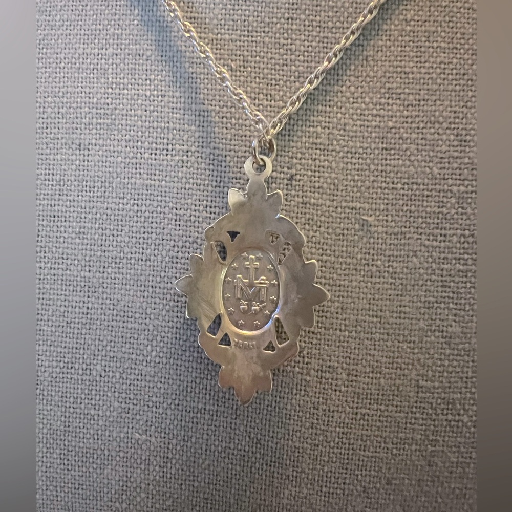 Very Rare Vintage Miraculous Sterling Silver n Marcasite Necklace - Picture 4 of 6